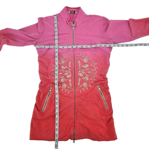Boston Proper Pink Embroidered Zip Up Sport Jacket Size XS Women's - Picture 4 of 9
